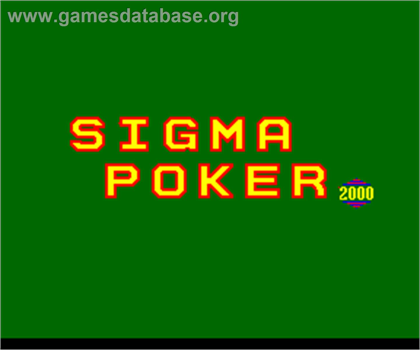 Sigma Poker 2000 - Arcade - Artwork - Title Screen