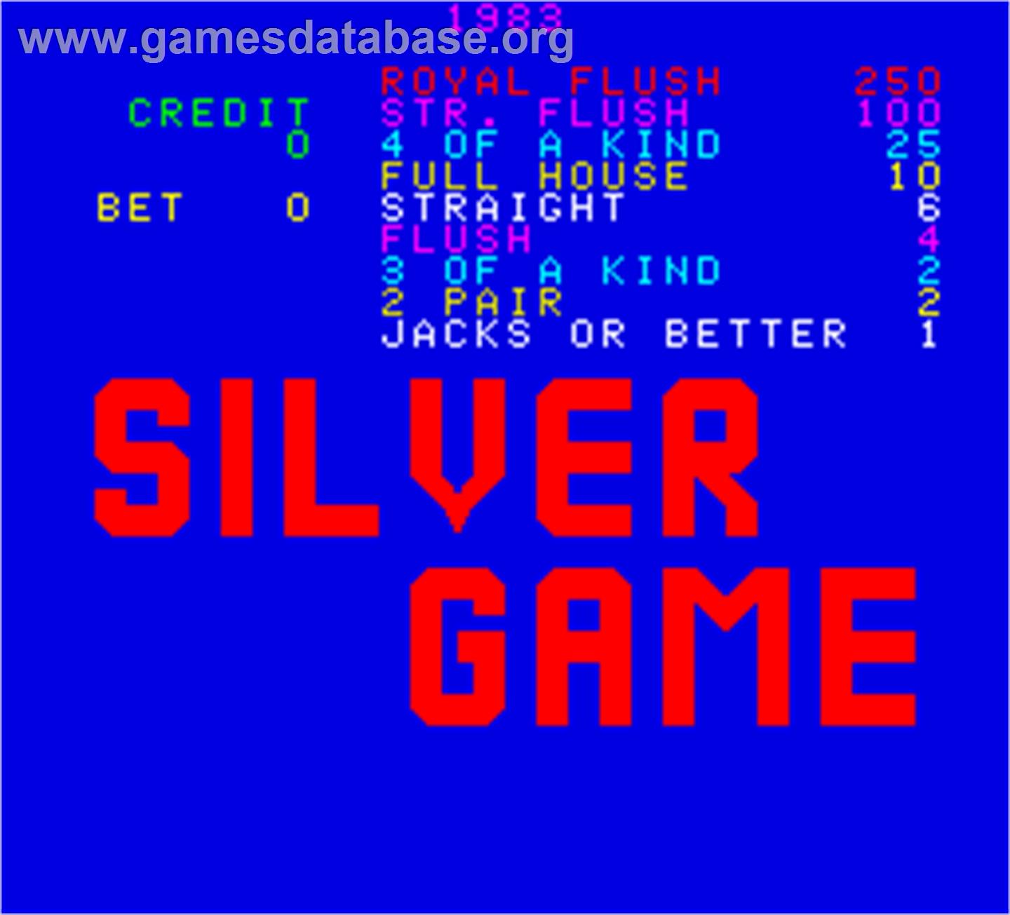 Silver Game - Arcade - Artwork - Title Screen