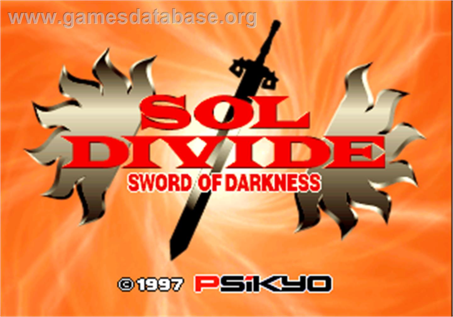Sol Divide - The Sword Of Darkness - Arcade - Artwork - Title Screen