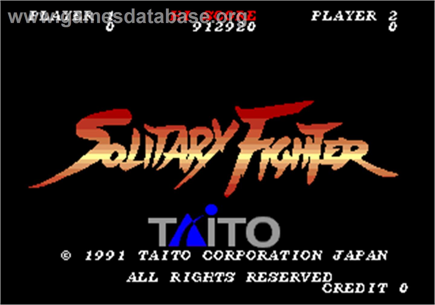 Solitary Fighter - Arcade - Artwork - Title Screen