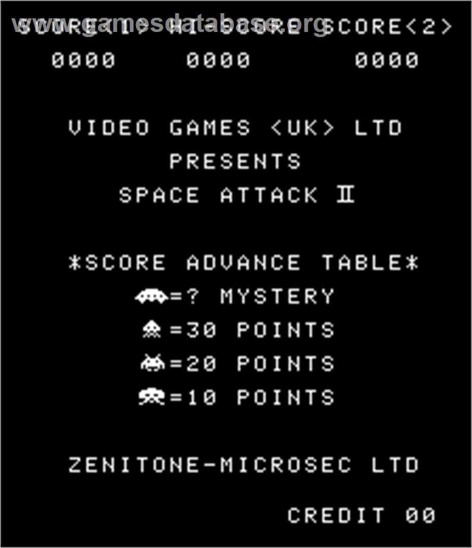 Space Attack II - Arcade - Artwork - Title Screen