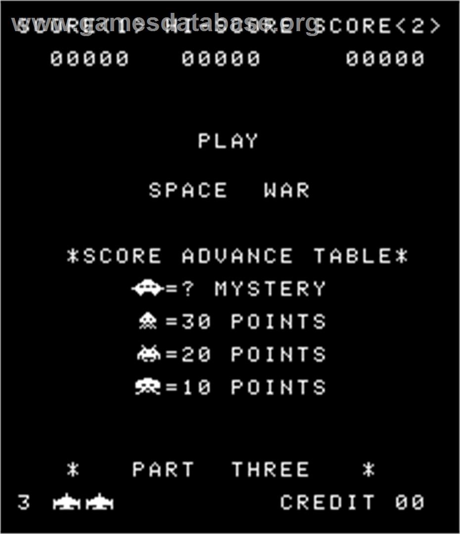 Space War Part 3 - Arcade - Artwork - Title Screen