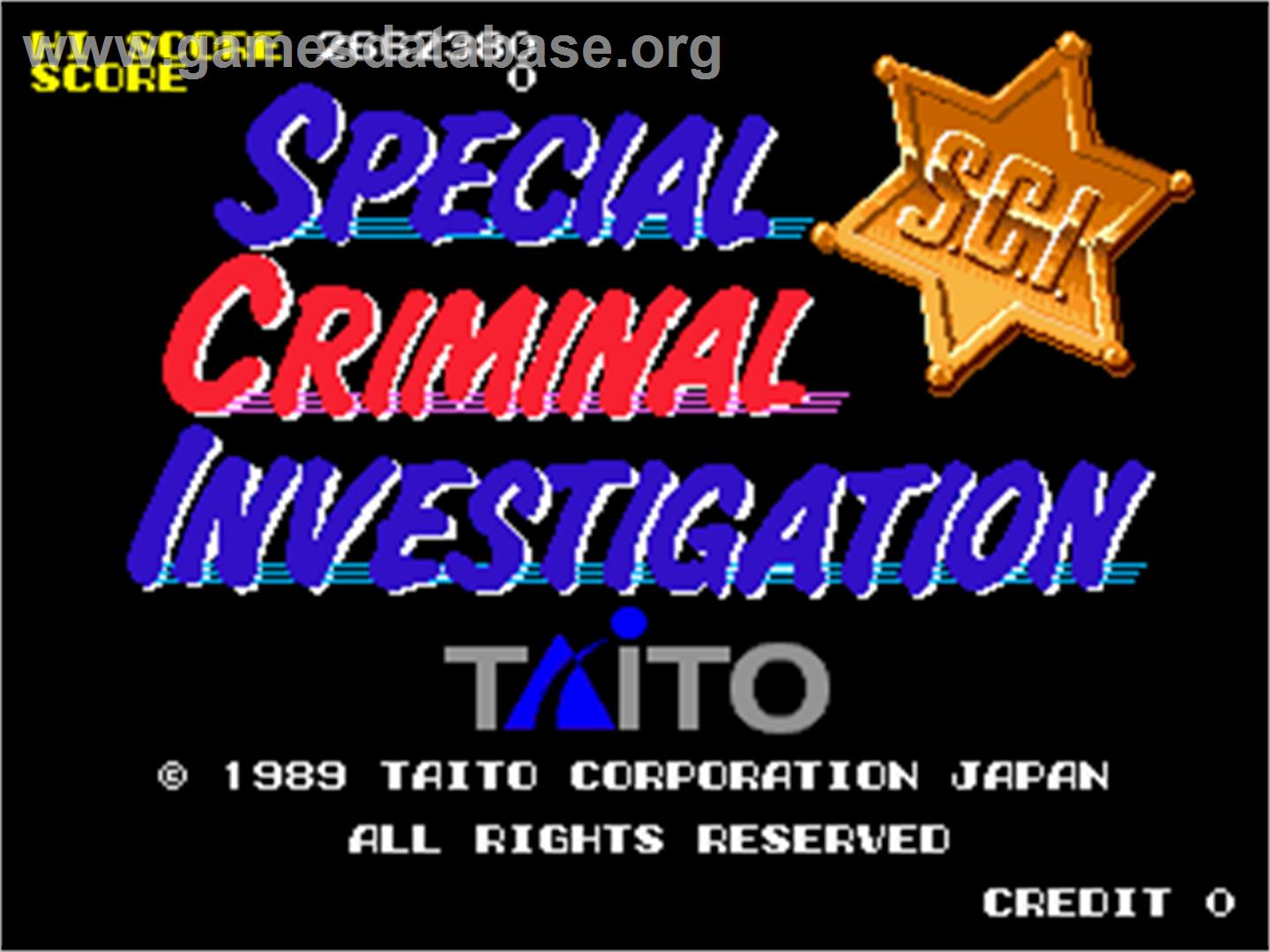 Special Criminal Investigation - Arcade - Artwork - Title Screen