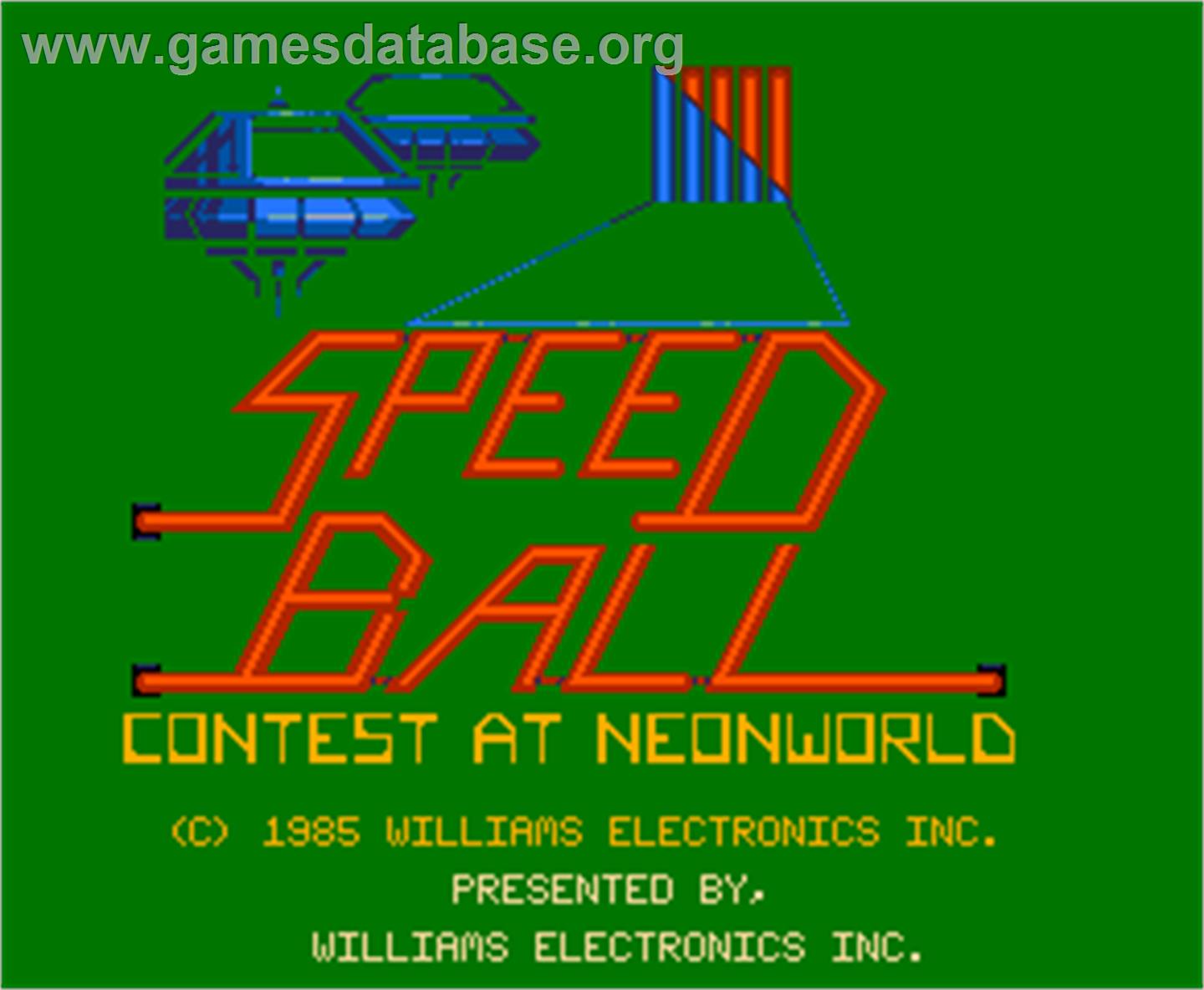 Speed Ball - Arcade - Artwork - Title Screen