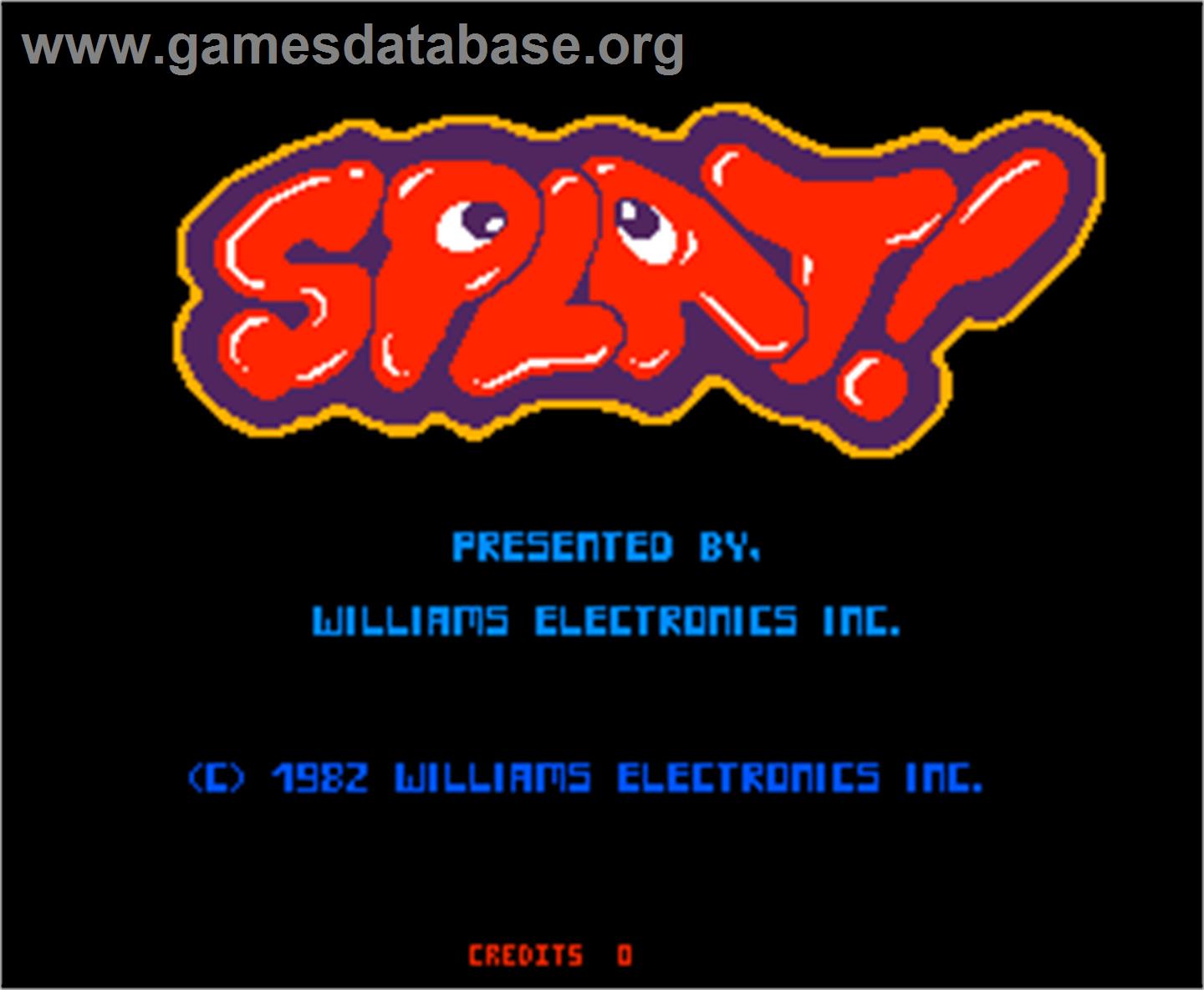 Splat! - Arcade - Artwork - Title Screen