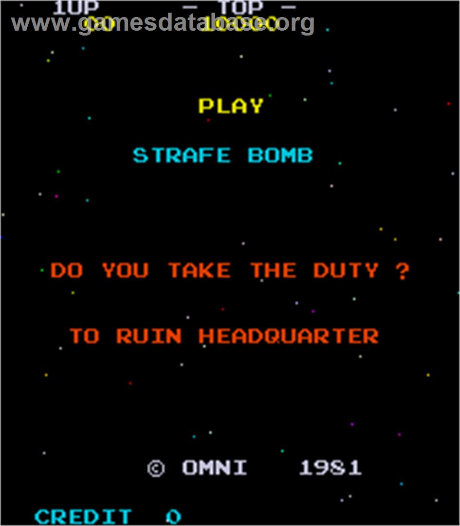 Strafe Bomb - Arcade - Artwork - Title Screen