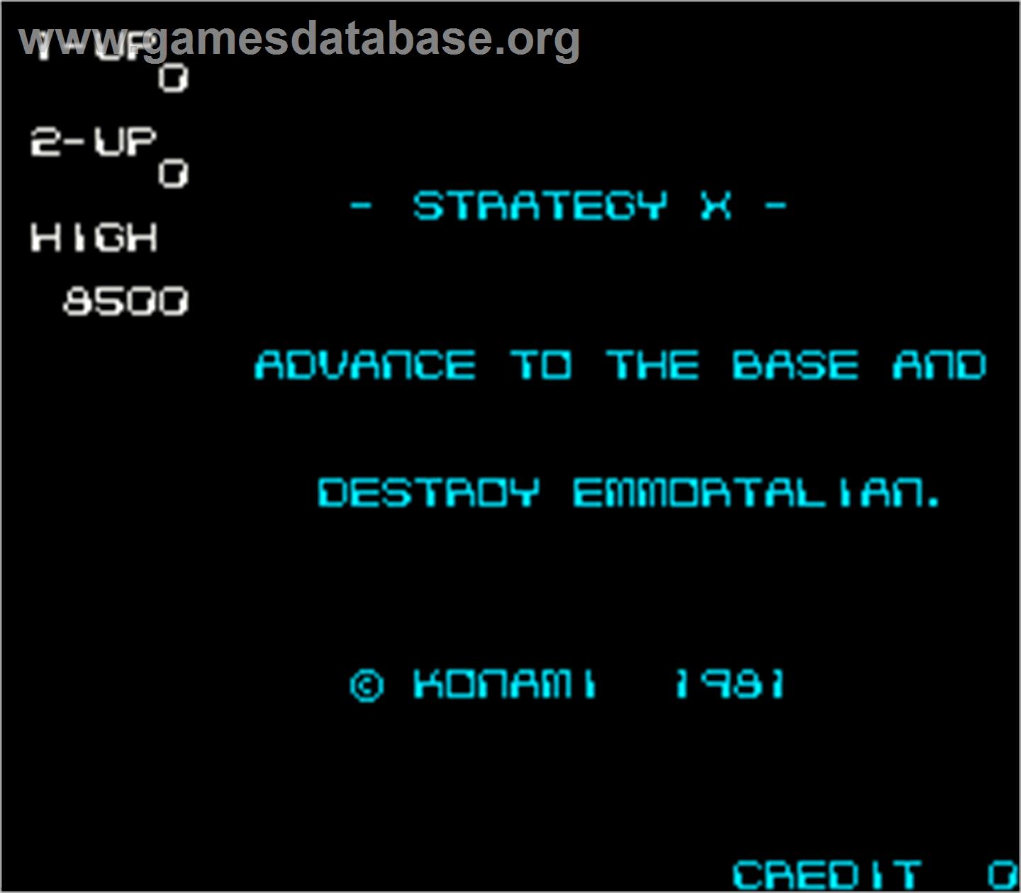 Strategy X - Arcade - Artwork - Title Screen