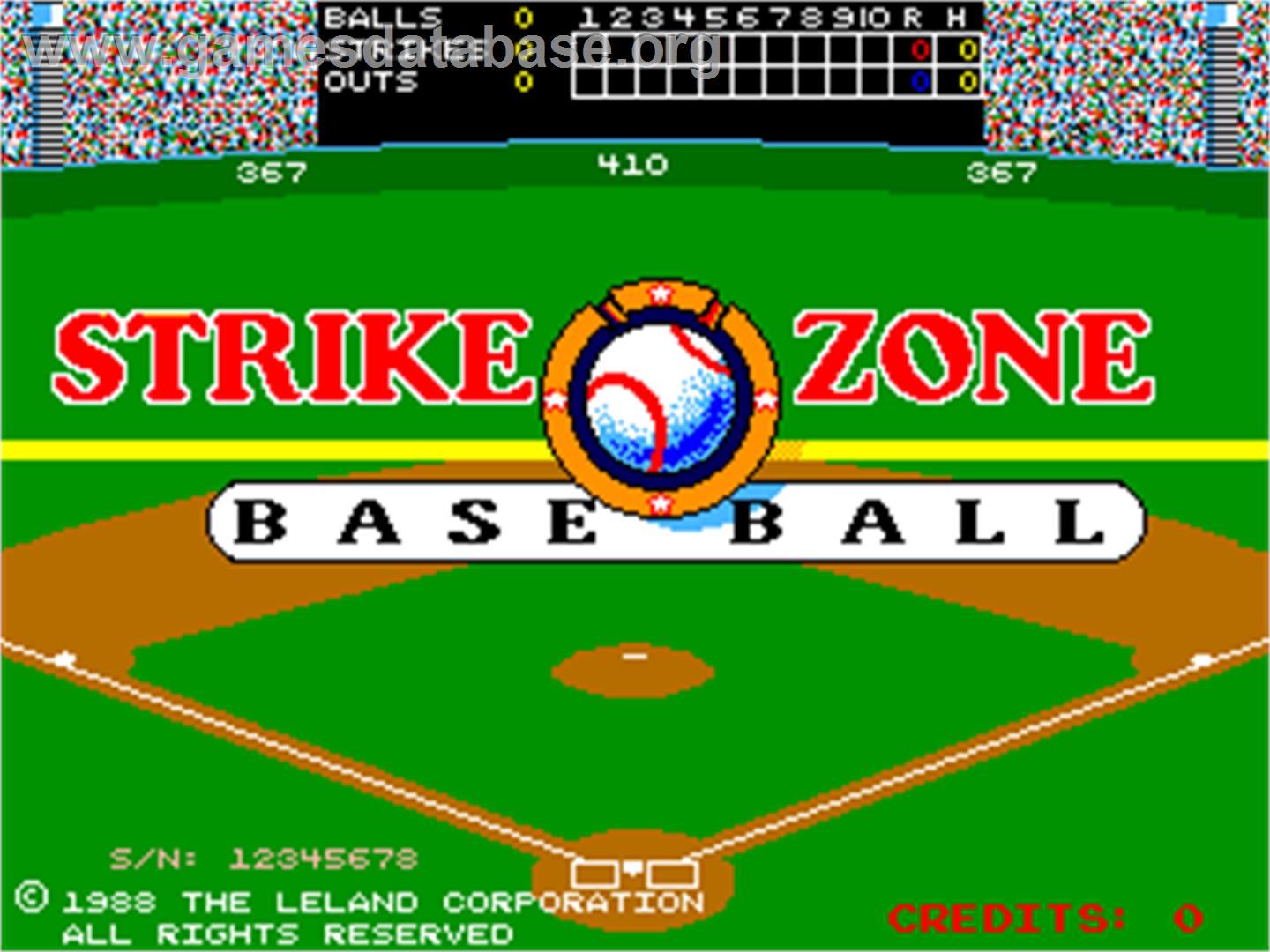 Strike Zone Baseball - Arcade - Artwork - Title Screen