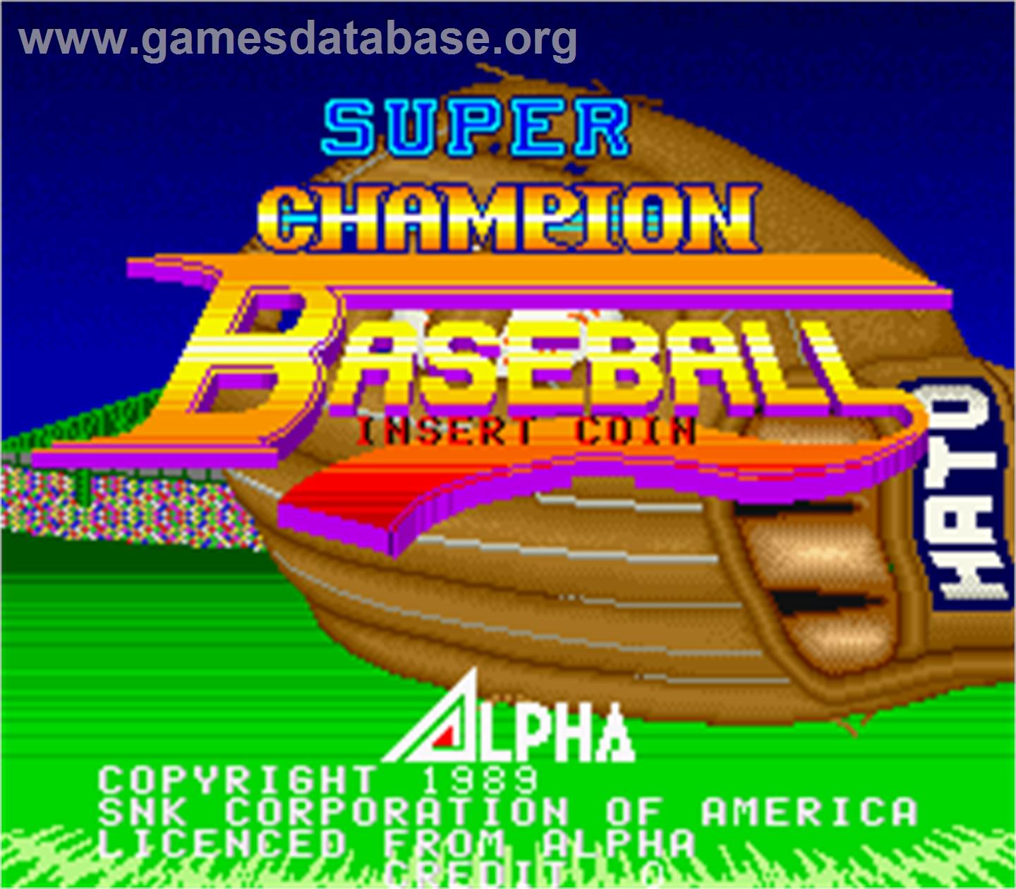 Super Champion Baseball - Arcade - Artwork - Title Screen