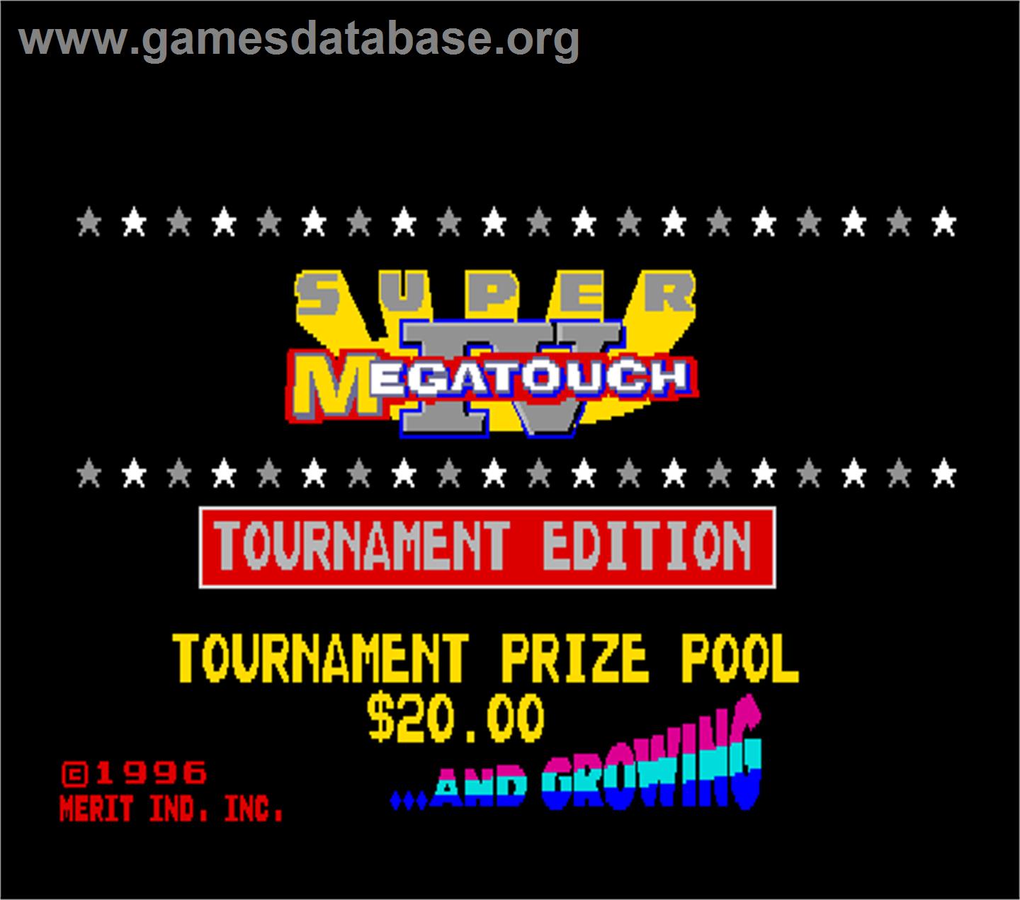 Super Megatouch IV Tournament Edition - Arcade - Artwork - Title Screen