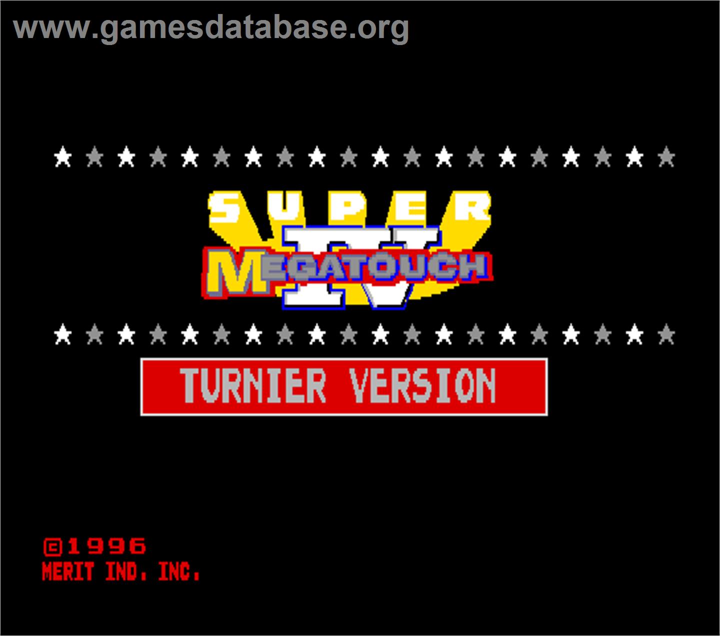 Super Megatouch IV Turnier Version - Arcade - Artwork - Title Screen