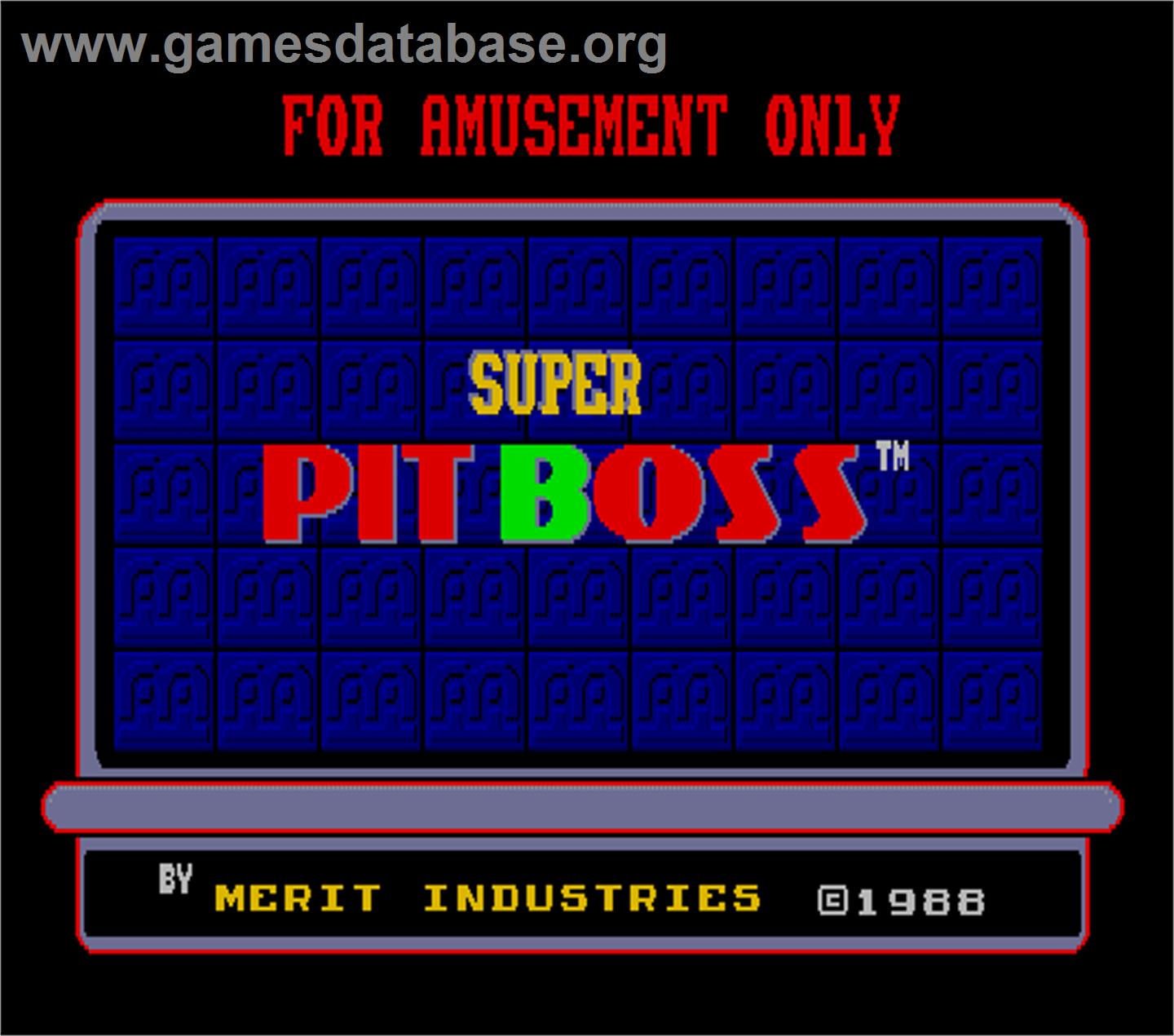Super Pit Boss - Arcade - Artwork - Title Screen