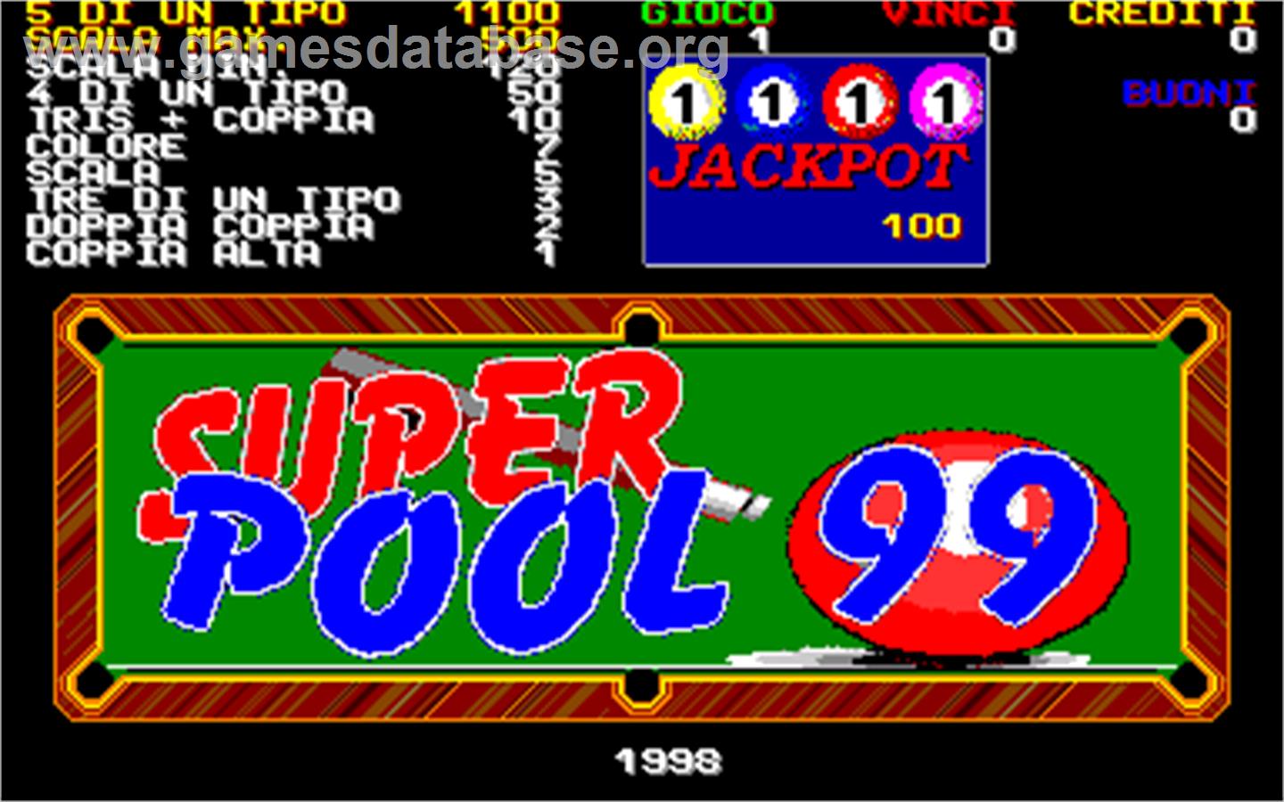 Super Pool 99 - Arcade - Artwork - Title Screen