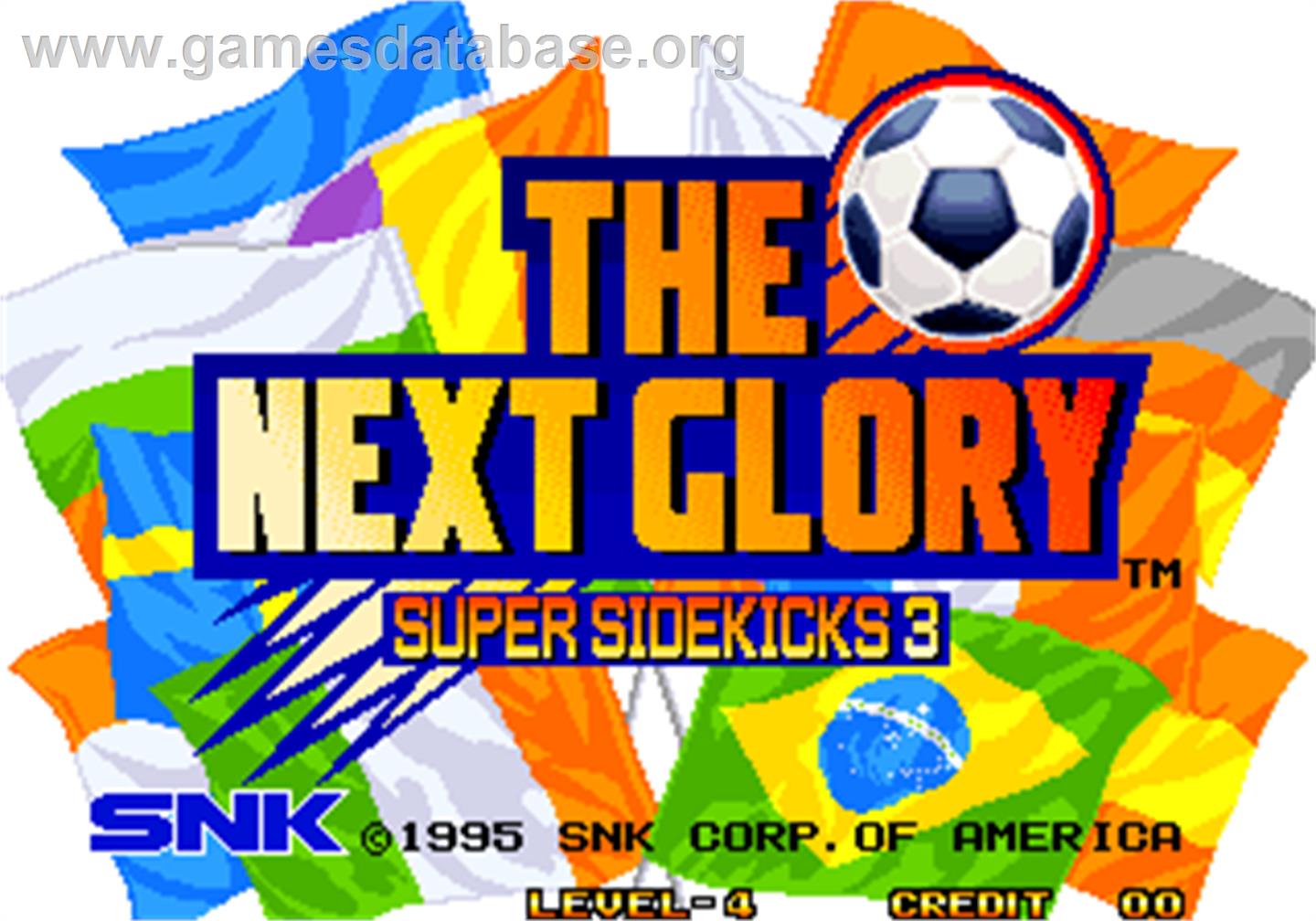 Super Sidekicks 3 - The Next Glory / Tokuten Ou 3 - eikoue no michi - Arcade - Artwork - Title Screen