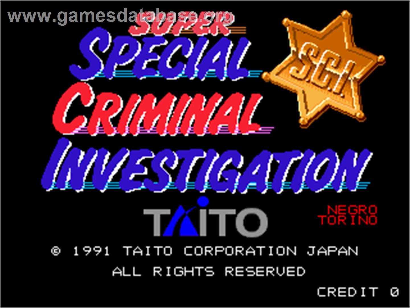 Super Special Criminal Investigation - Arcade - Artwork - Title Screen