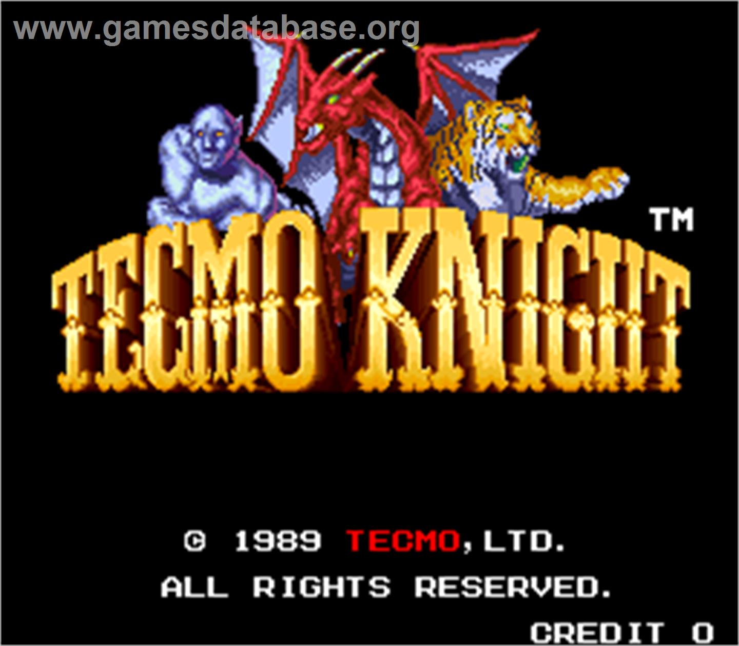 Tecmo Knight - Arcade - Artwork - Title Screen
