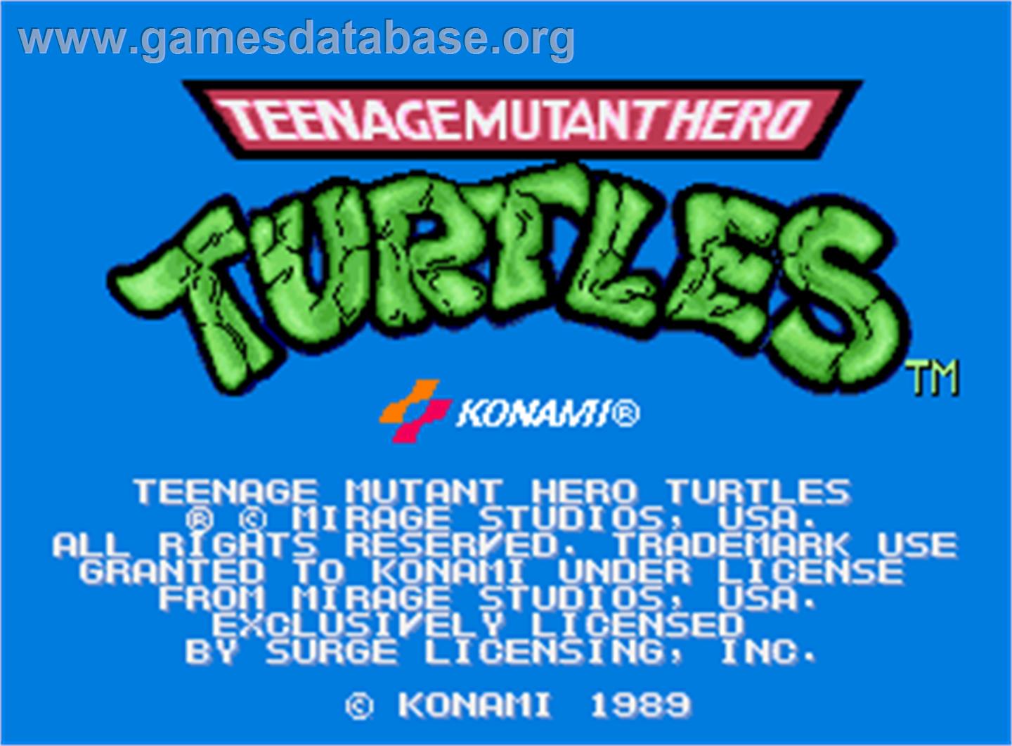Teenage Mutant Hero Turtles - Arcade - Artwork - Title Screen