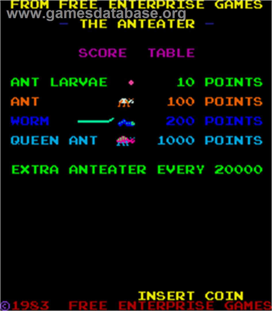 The Anteater - Arcade - Artwork - Title Screen