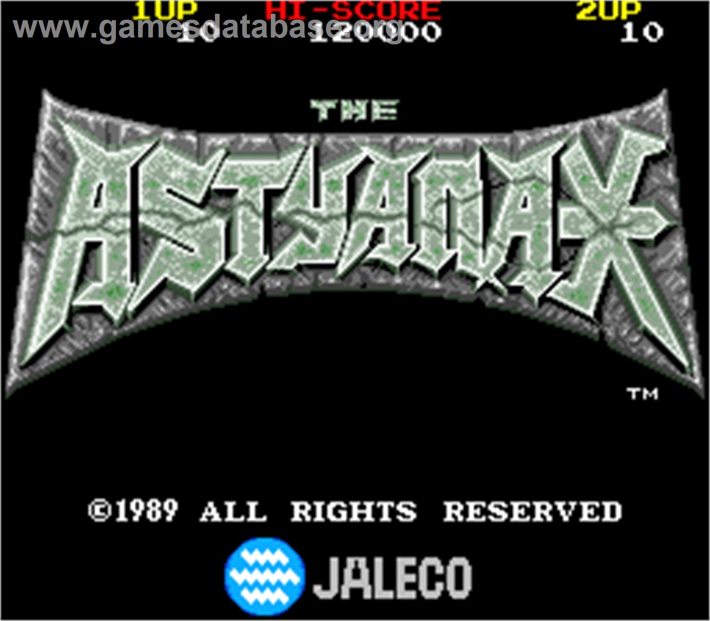 The Astyanax - Arcade - Artwork - Title Screen