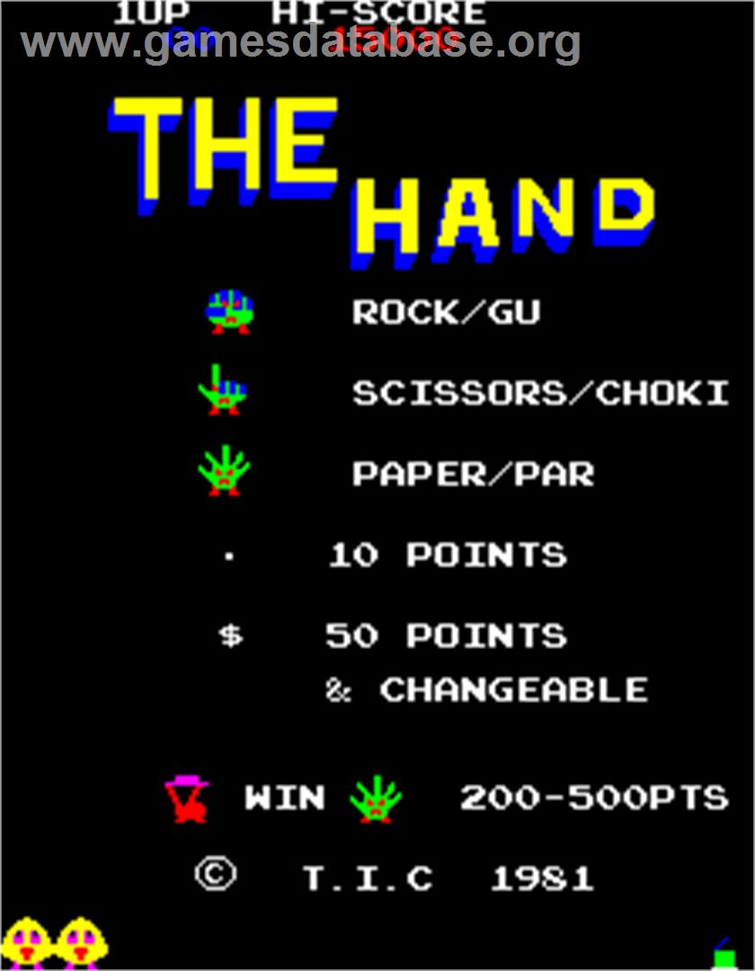The Hand - Arcade - Artwork - Title Screen