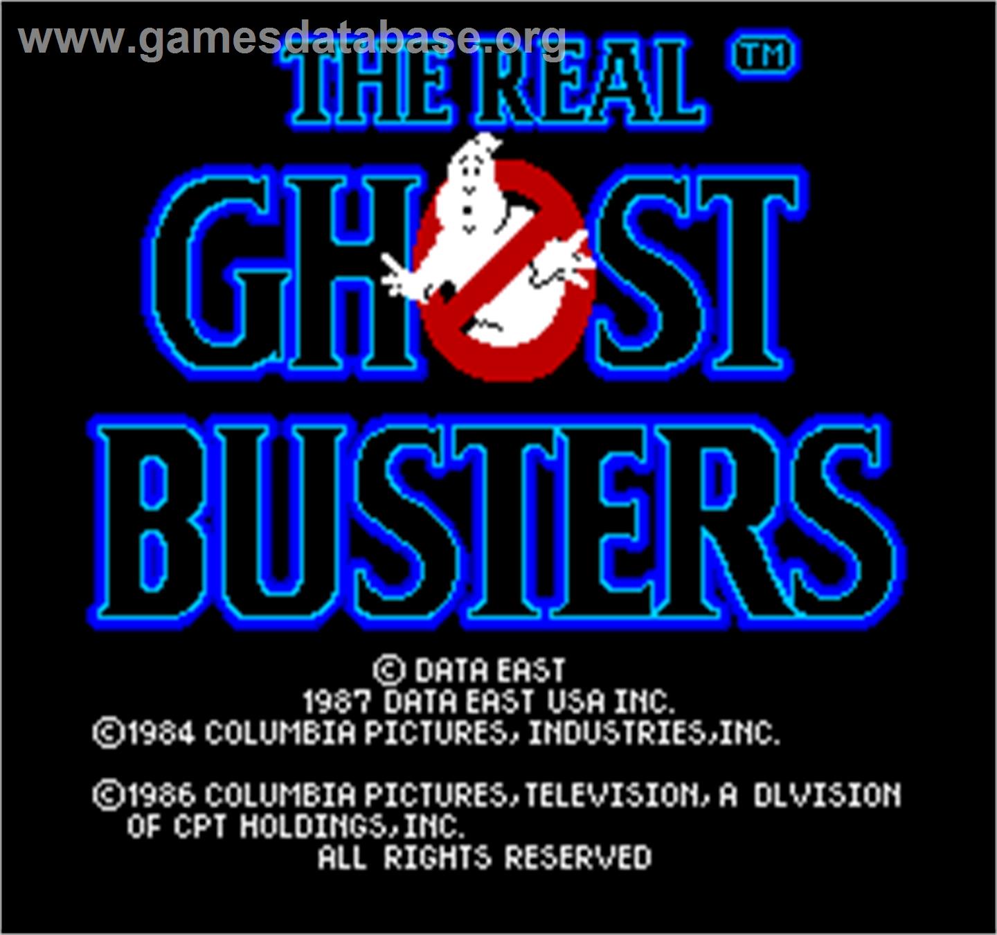 The Real Ghostbusters - Arcade - Artwork - Title Screen
