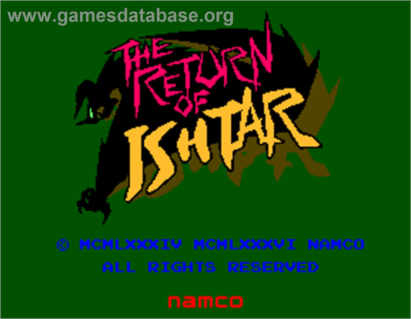 The Return of Ishtar - Arcade - Artwork - Title Screen