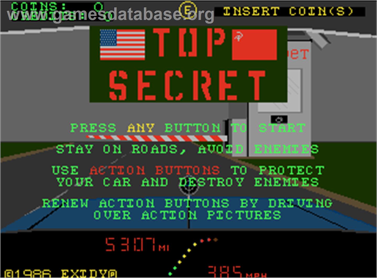 Top Secret - Arcade - Artwork - Title Screen