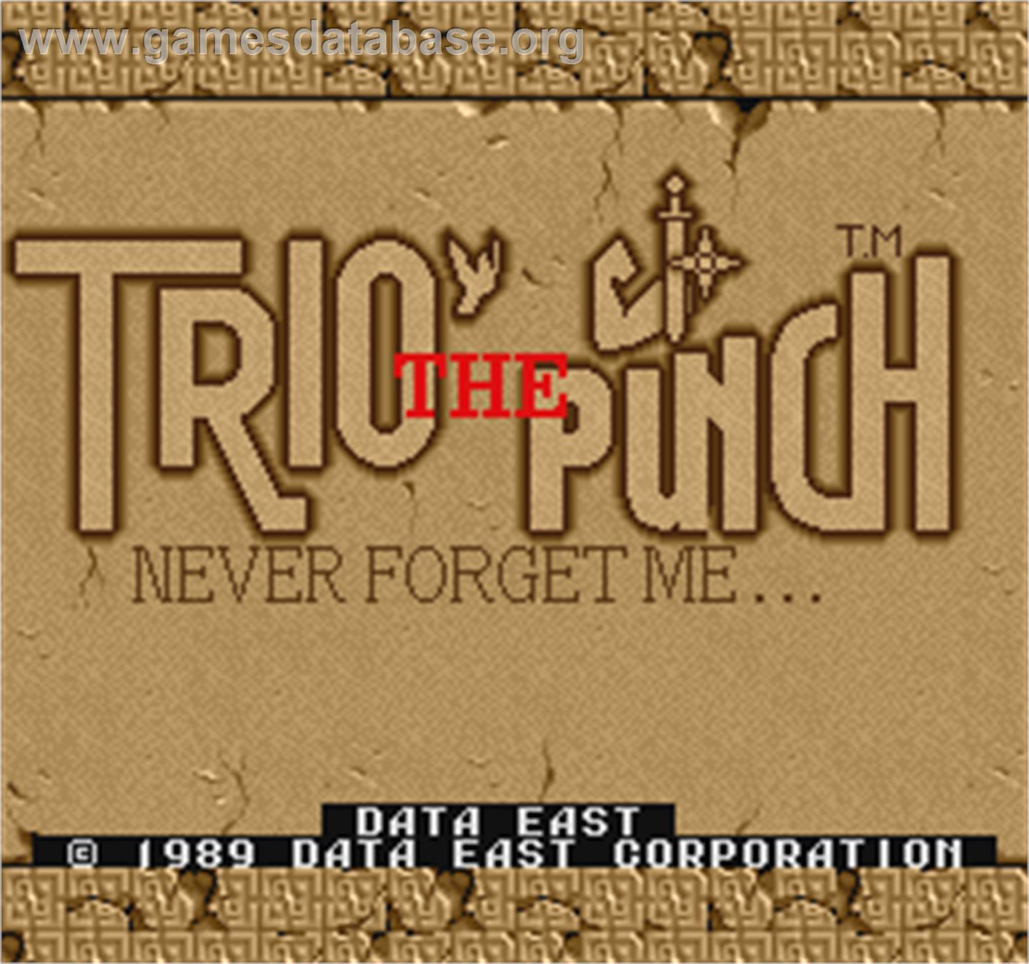 Trio The Punch - Never Forget Me... - Arcade - Artwork - Title Screen