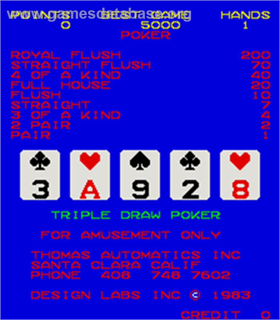 Triple Draw Poker - Arcade - Artwork - Title Screen