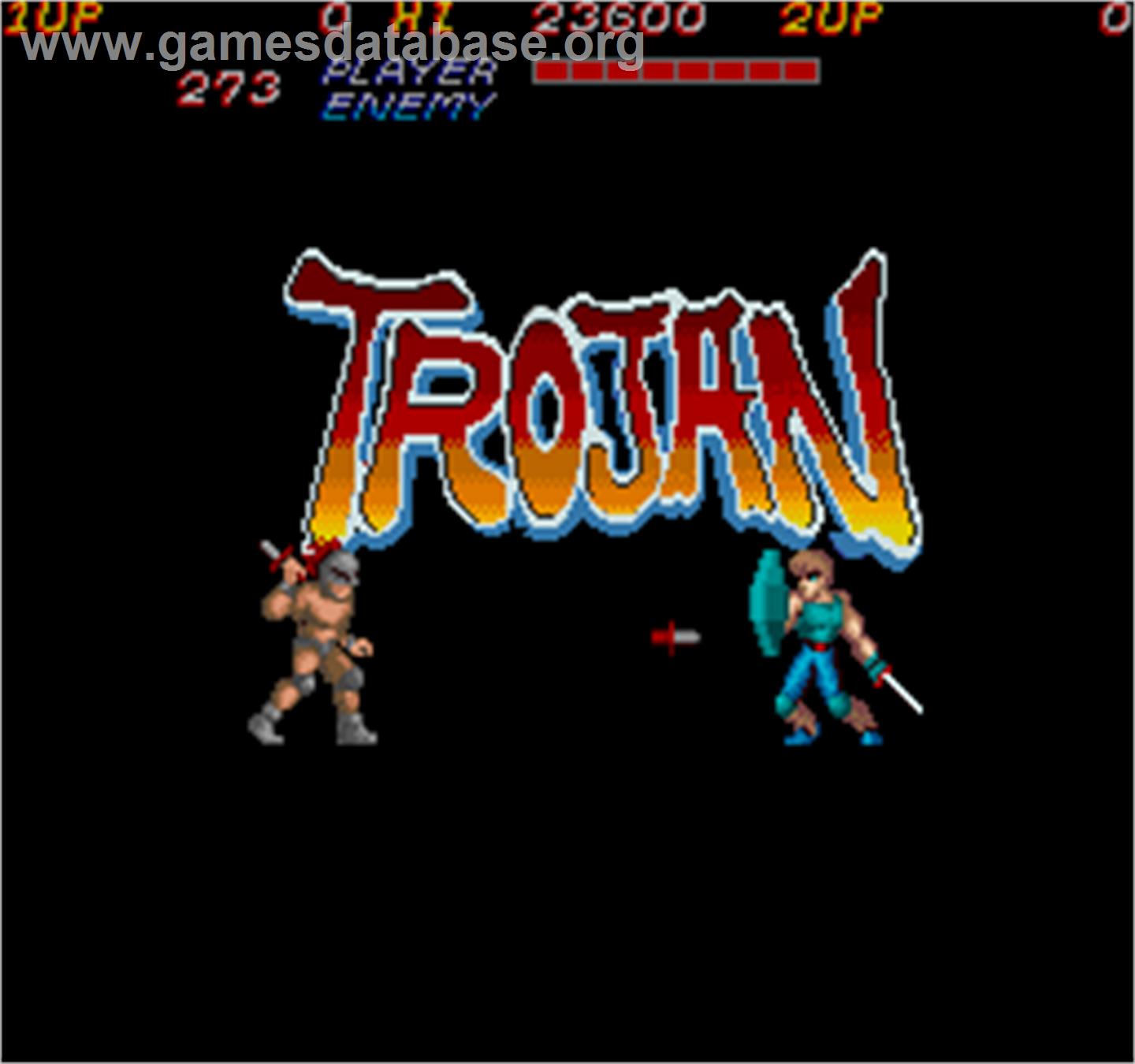 Trojan - Arcade - Artwork - Title Screen
