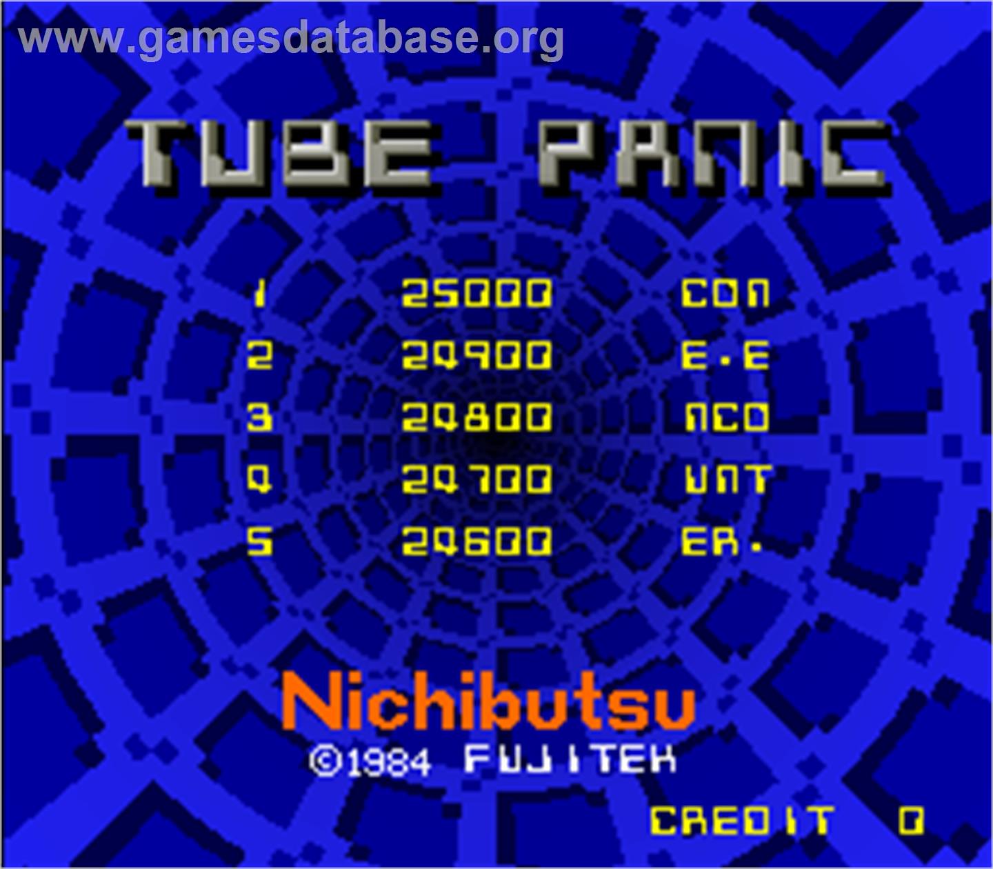Tube Panic - Arcade - Artwork - Title Screen