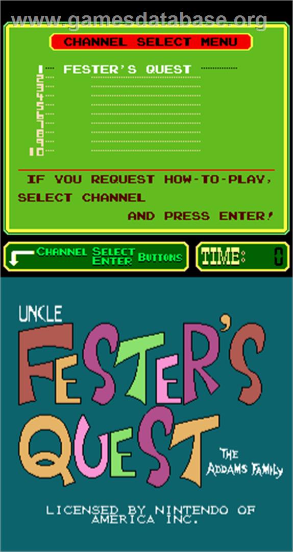 Uncle Fester's Quest: The Addams Family - Arcade - Artwork - Title Screen