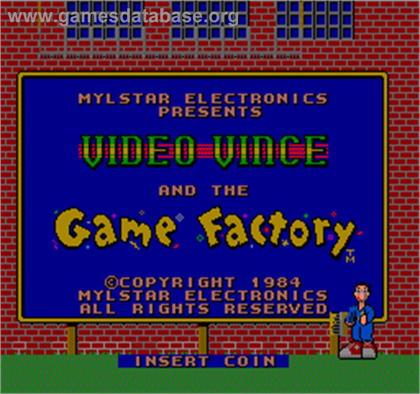 Video Vince and the Game Factory - Arcade - Artwork - Title Screen