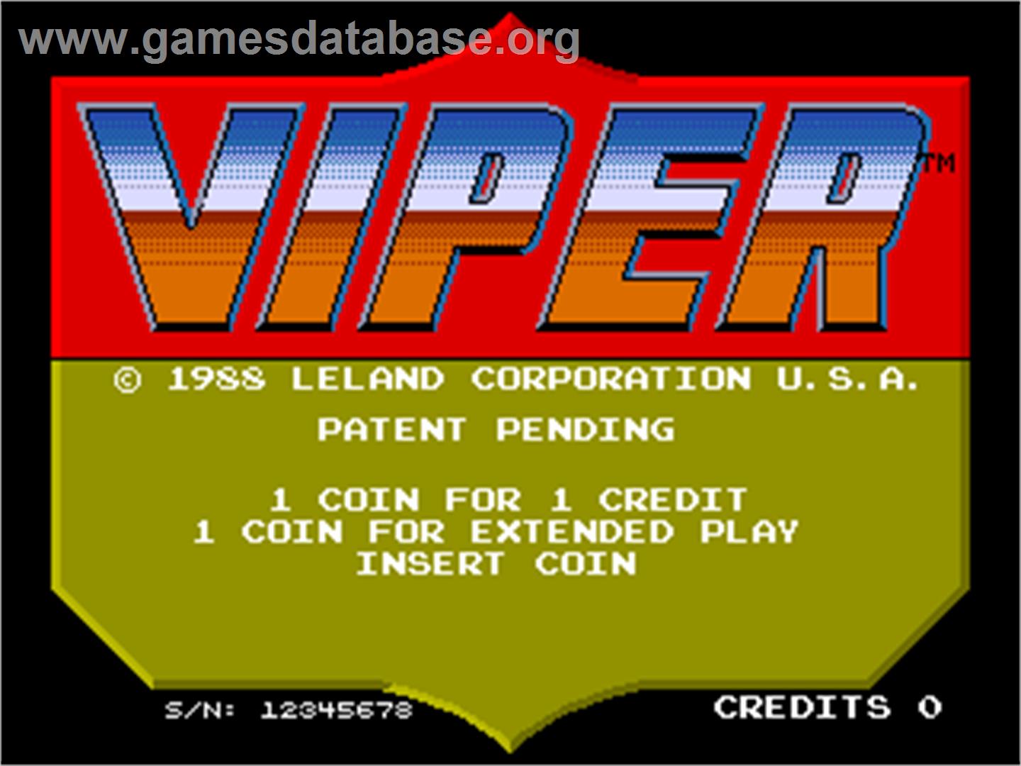 Viper - Arcade - Artwork - Title Screen