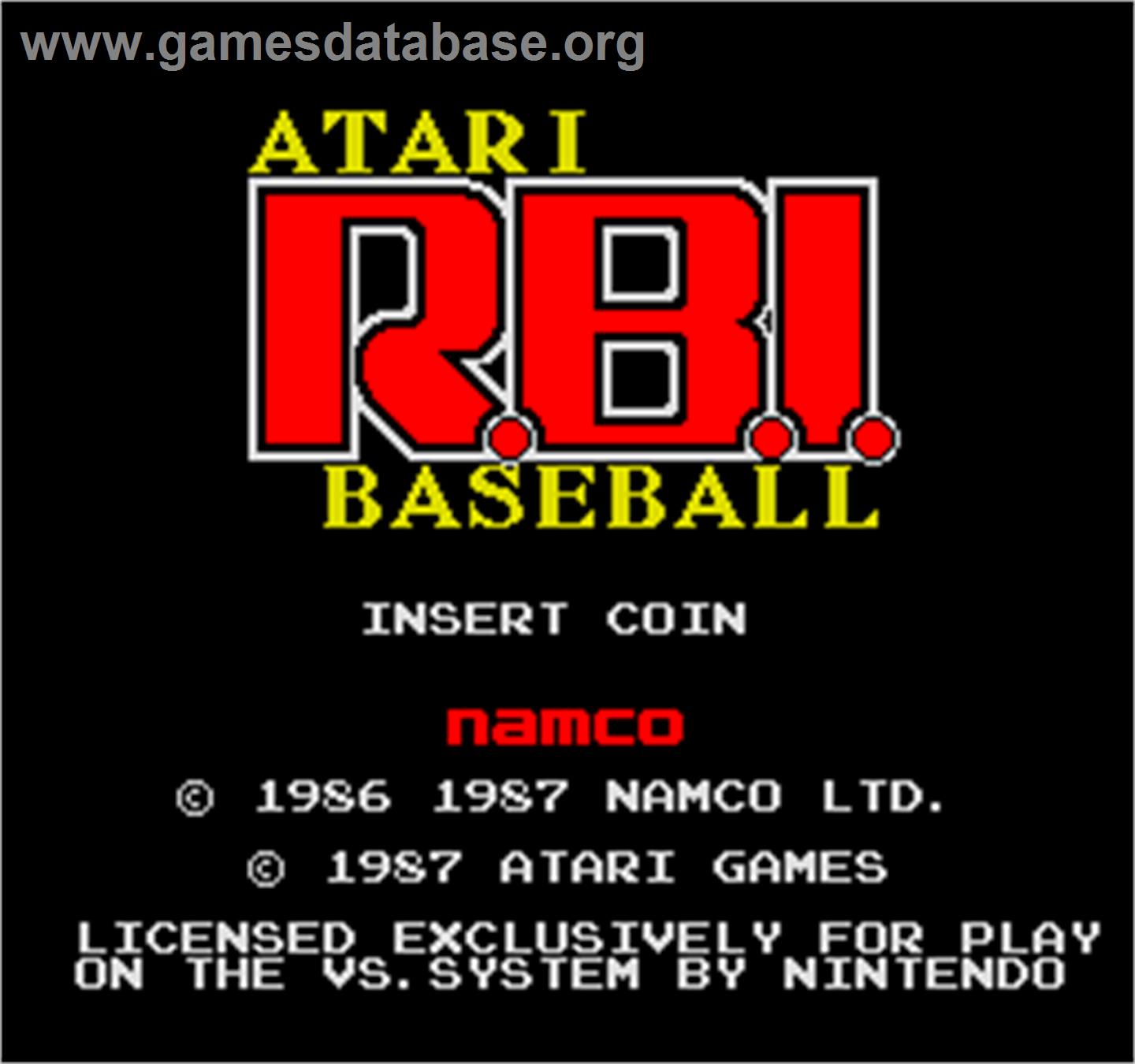Vs. Atari R.B.I. Baseball - Arcade - Artwork - Title Screen
