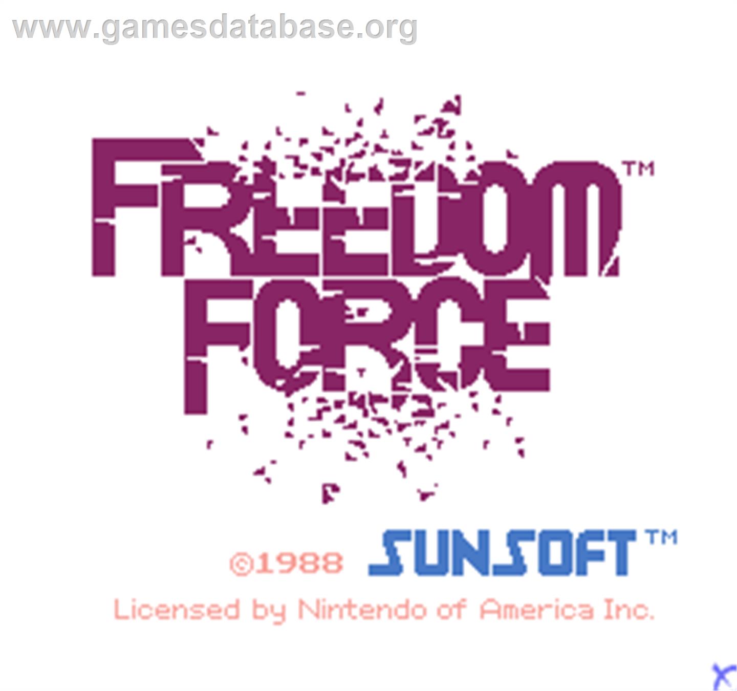Vs. Freedom Force - Arcade - Artwork - Title Screen