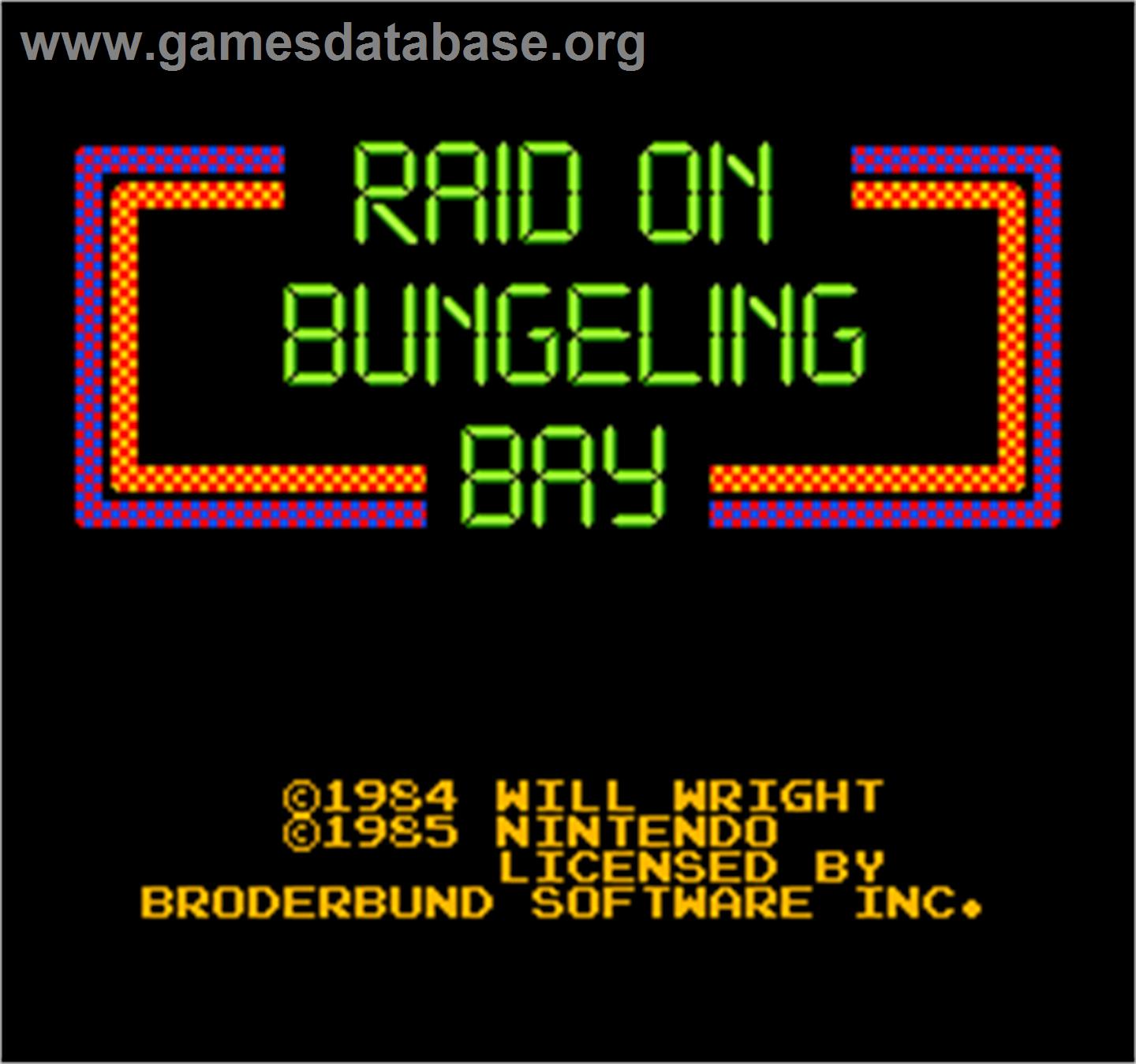 Vs. Raid on Bungeling Bay - Arcade - Artwork - Title Screen