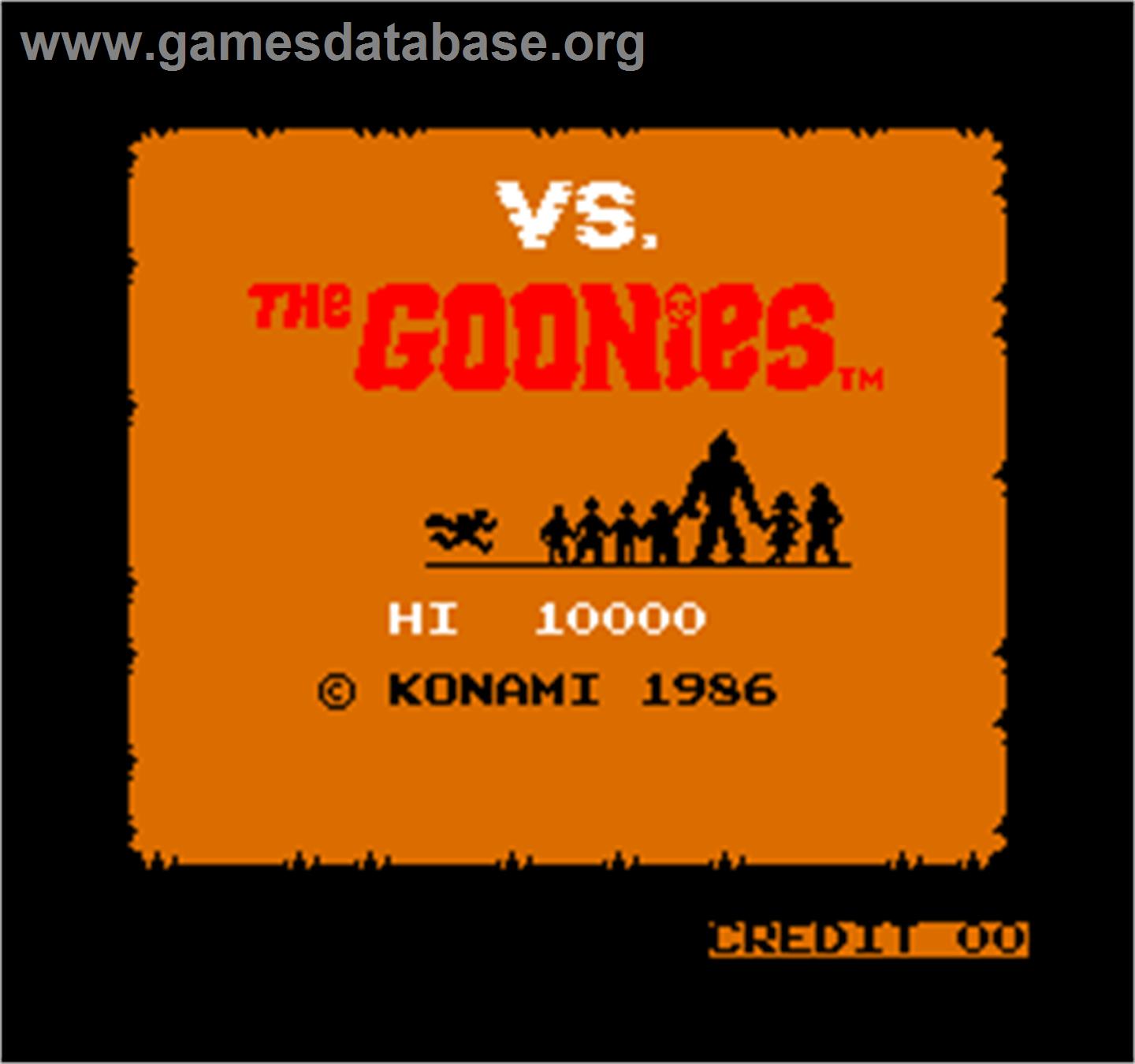 Vs. The Goonies - Arcade - Artwork - Title Screen