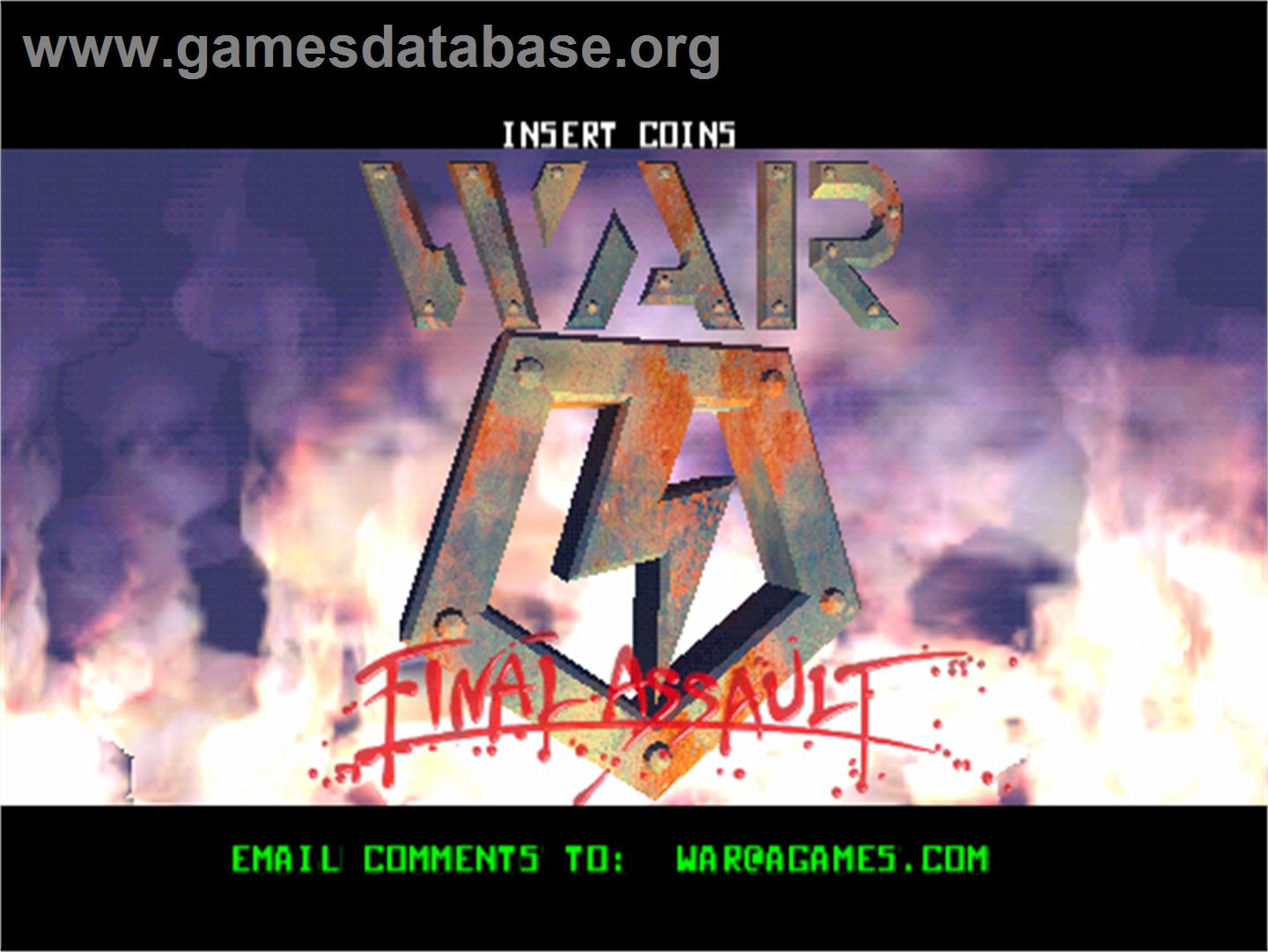 War: The Final Assault - Arcade - Artwork - Title Screen