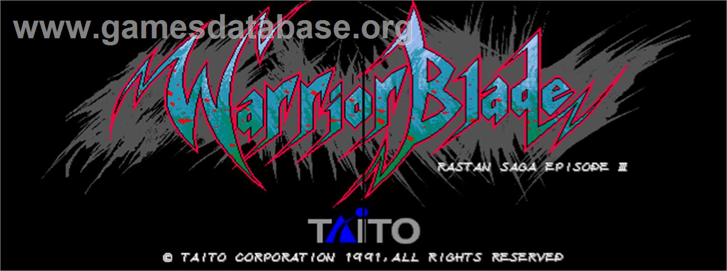 Warrior Blade - Rastan Saga Episode III - Arcade - Artwork - Title Screen