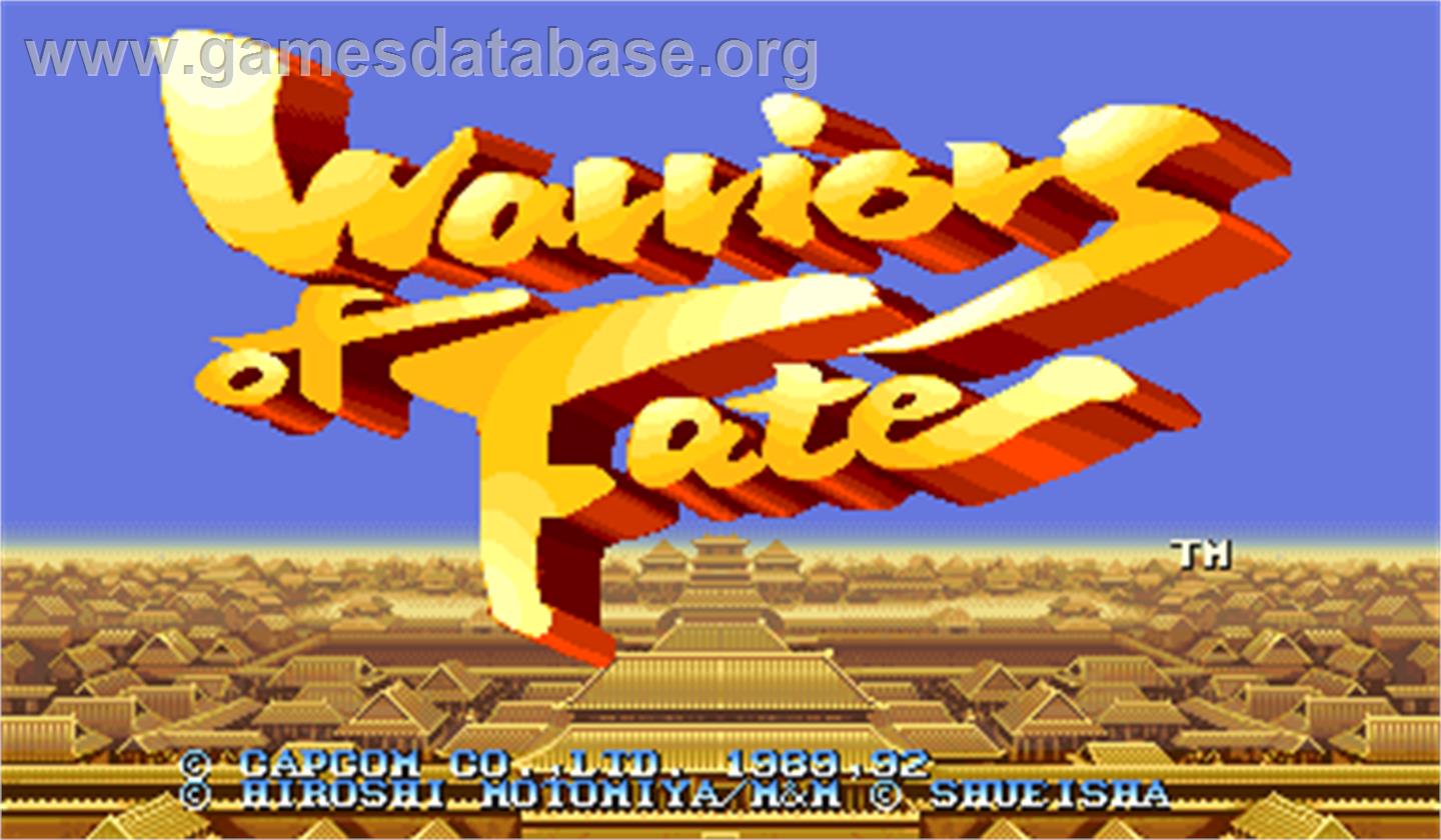 Warriors of Fate - Arcade - Artwork - Title Screen