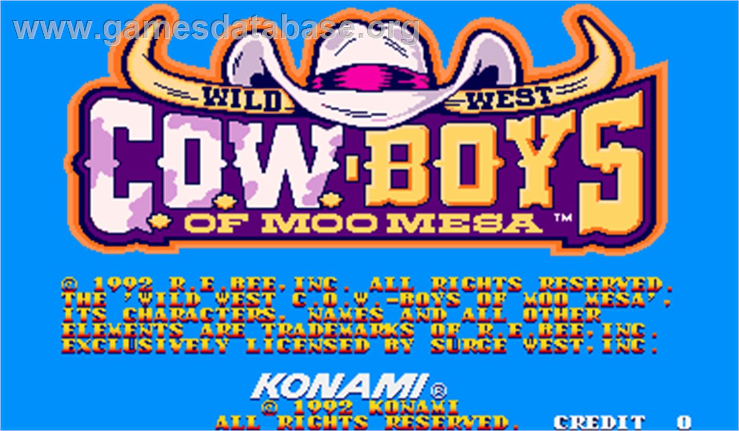 Wild West C.O.W.-Boys of Moo Mesa - Arcade - Artwork - Title Screen