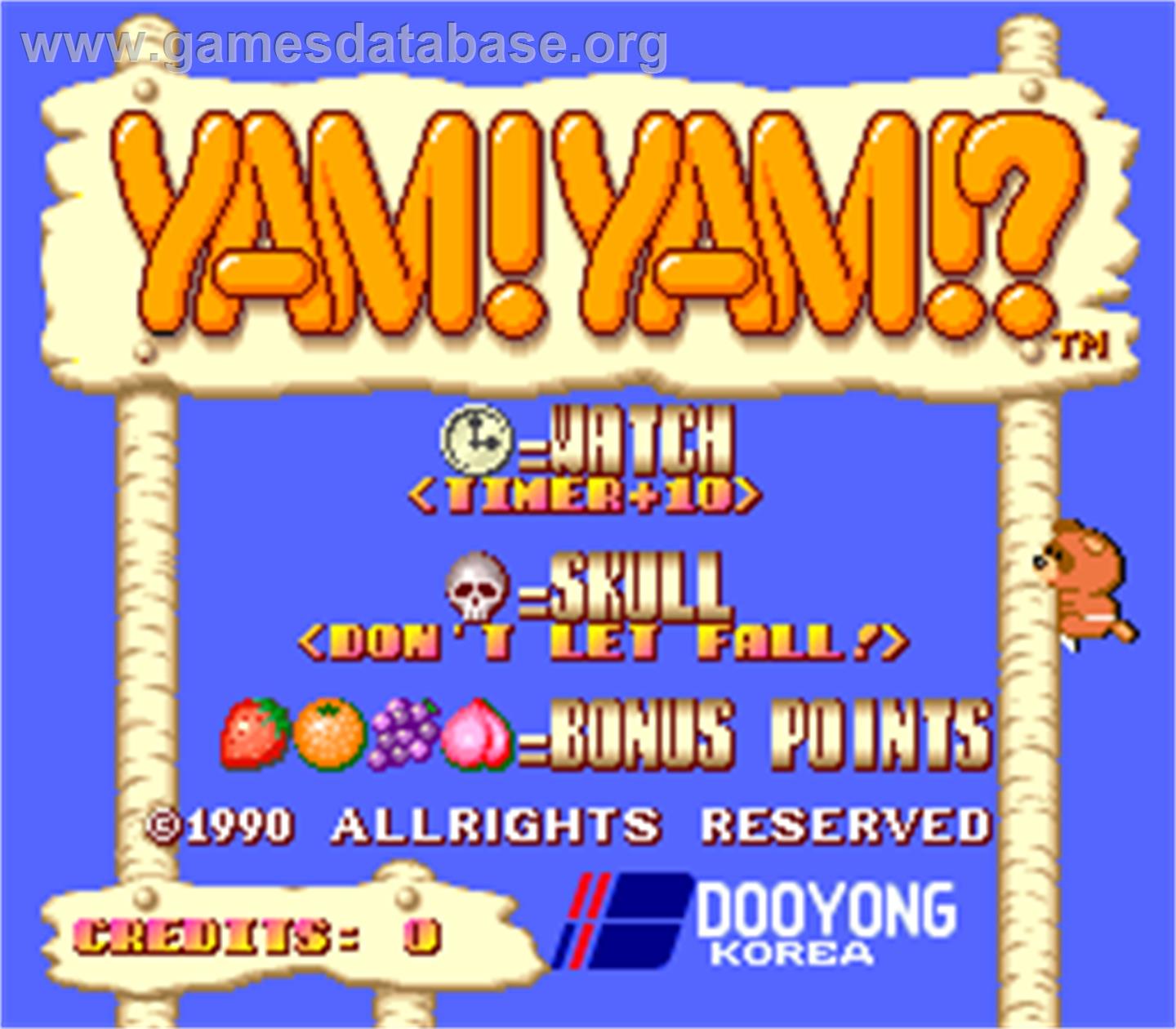 Yam! Yam!? - Arcade - Artwork - Title Screen
