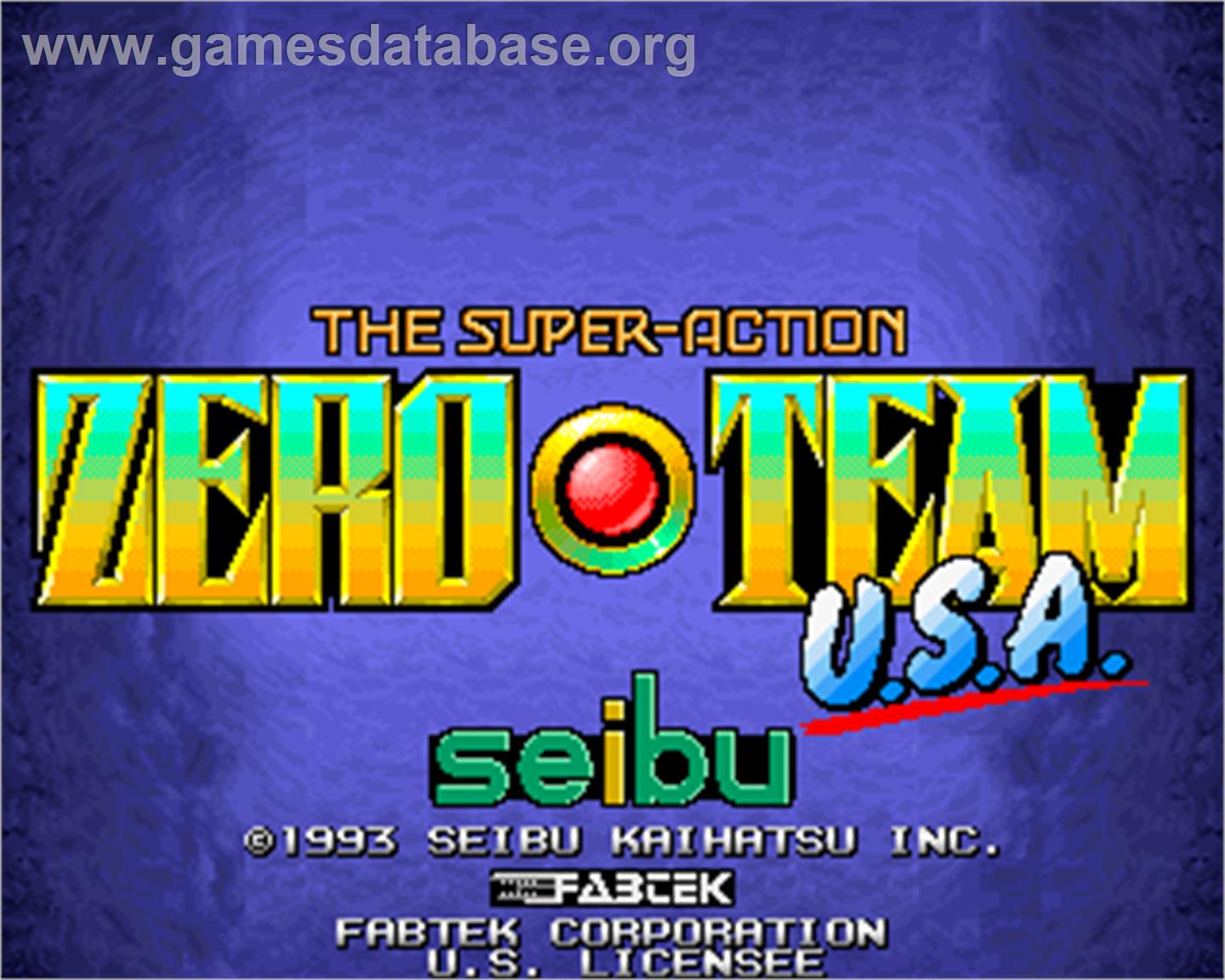Zero Team - Arcade - Artwork - Title Screen