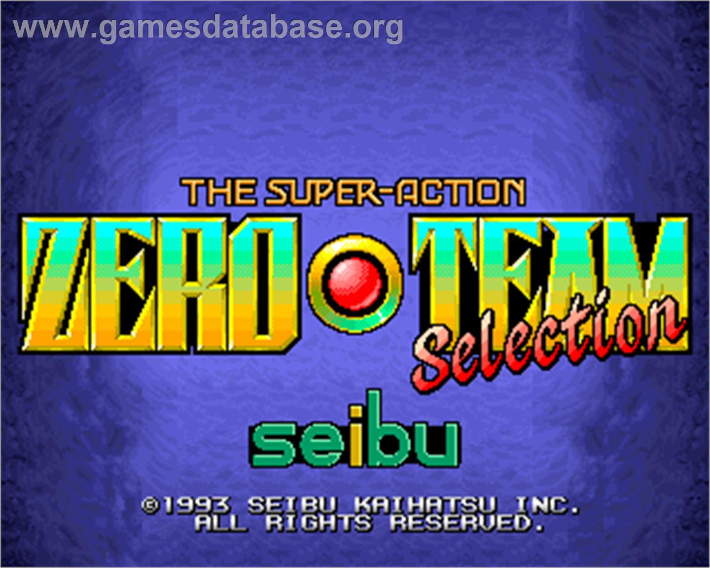 Zero Team Selection - Arcade - Artwork - Title Screen