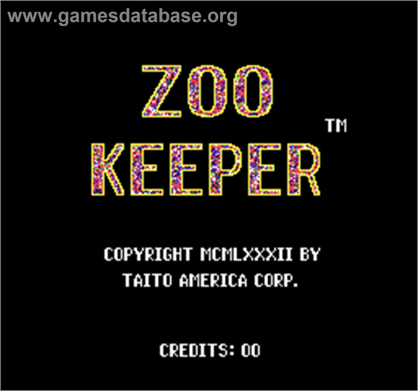 Zoo Keeper - Arcade - Artwork - Title Screen