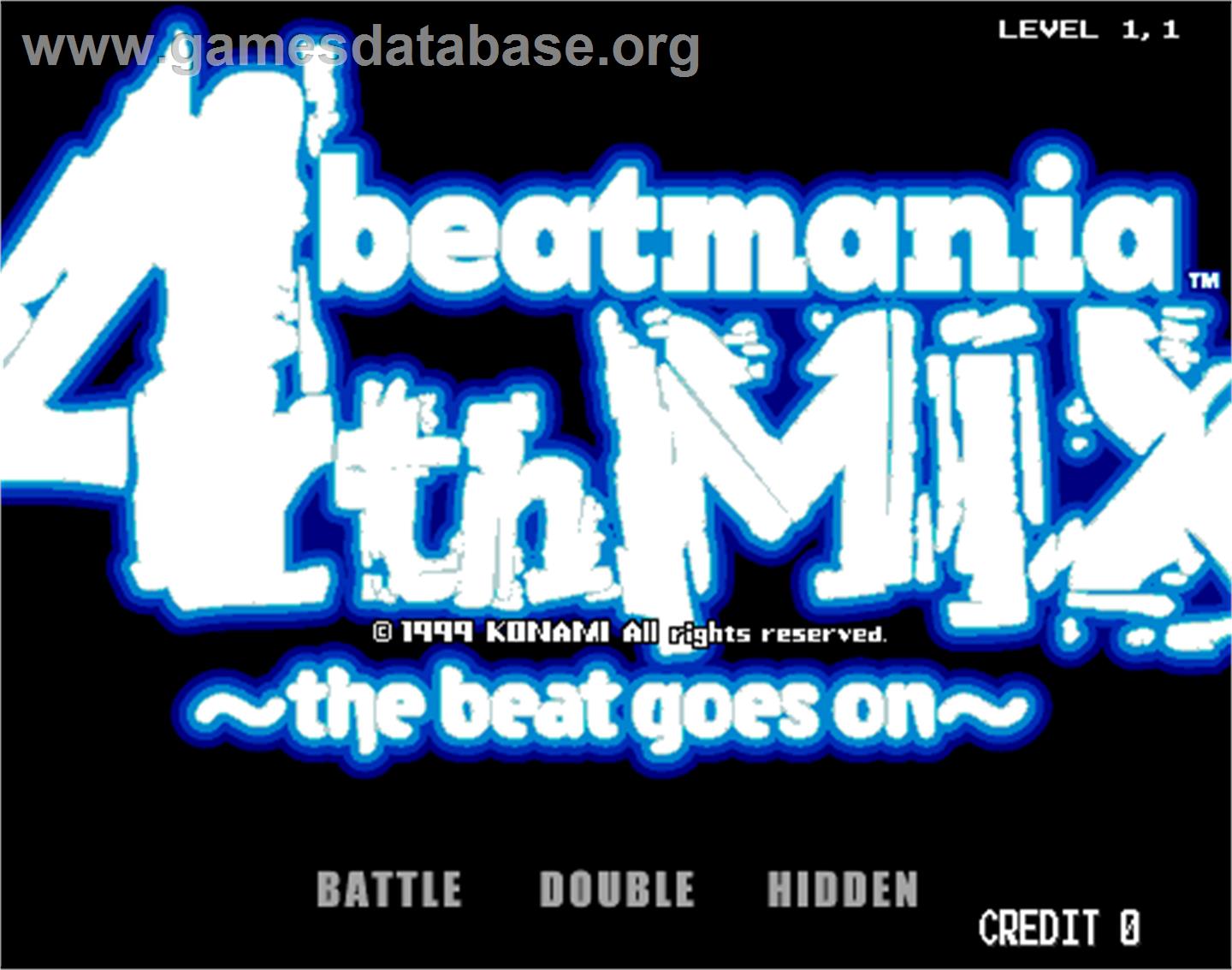 beatmania 4th MIX - Arcade - Artwork - Title Screen