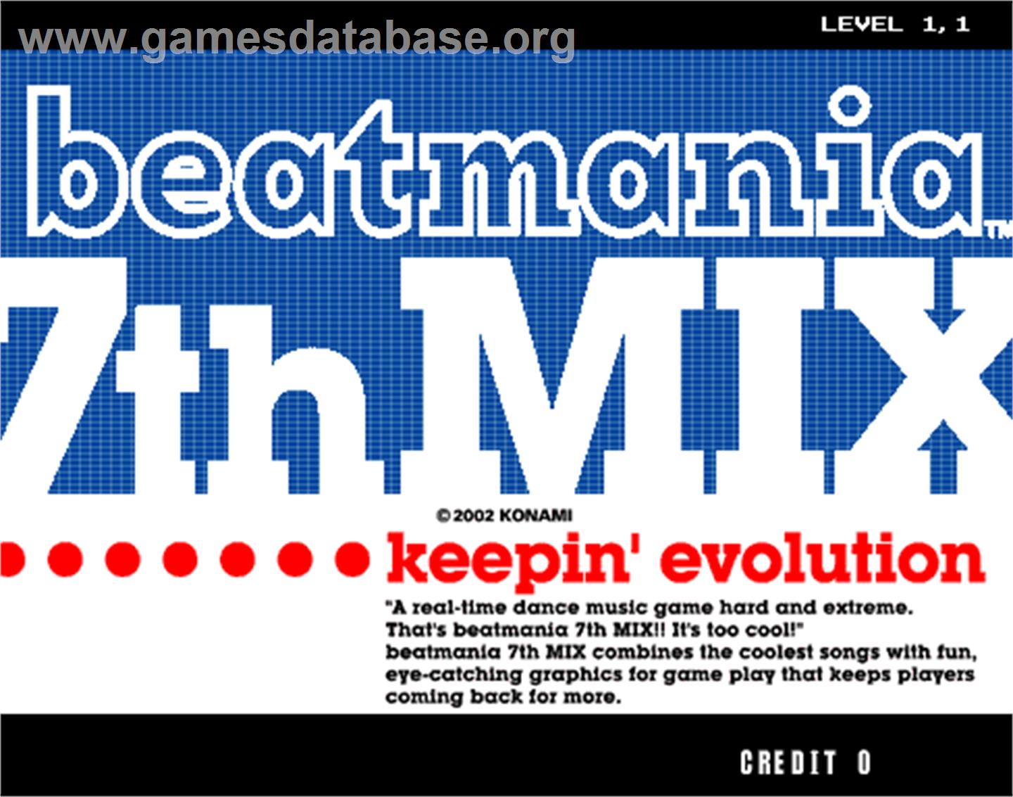 beatmania 7th MIX - Arcade - Artwork - Title Screen