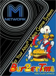 Box cover for BurgerTime on the Atari 2600.