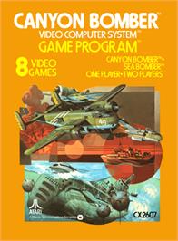Box cover for Canyon Bomber on the Atari 2600.